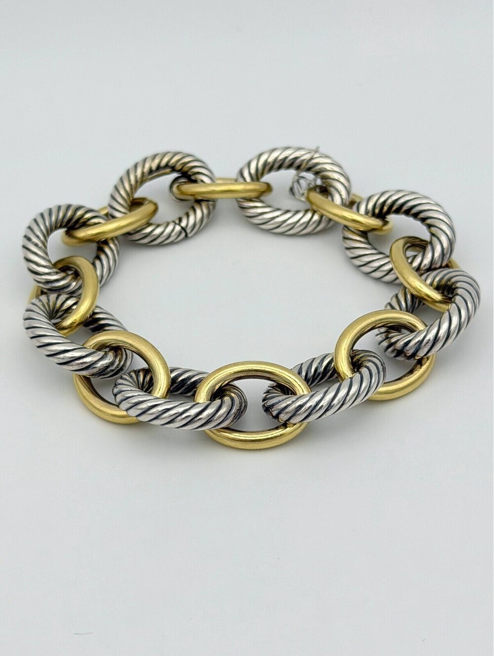 David Yurman XL Oval Link Cable Chain Bracelet 925 Silver